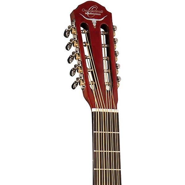 Oscar Schmidt OH32SEQ Acoustic-Electric Bajo Quinto Quilt Trans Red