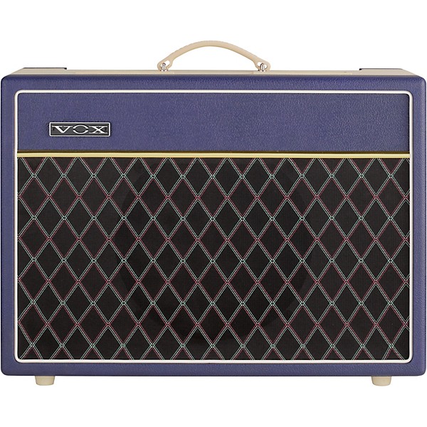 VOX VOX AC15 Custom 15W 1x12 Limited-Edition Tube Guitar Combo Amp w/ KORG Pitchblack X Pedal Tuner Blue/Cream