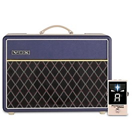 VOX AC10 Custom 10W 1x10 Limited-Edition Tube Guitar Combo Amp With KORG Pitchblack X Pedal Tuner Blue/Cream
