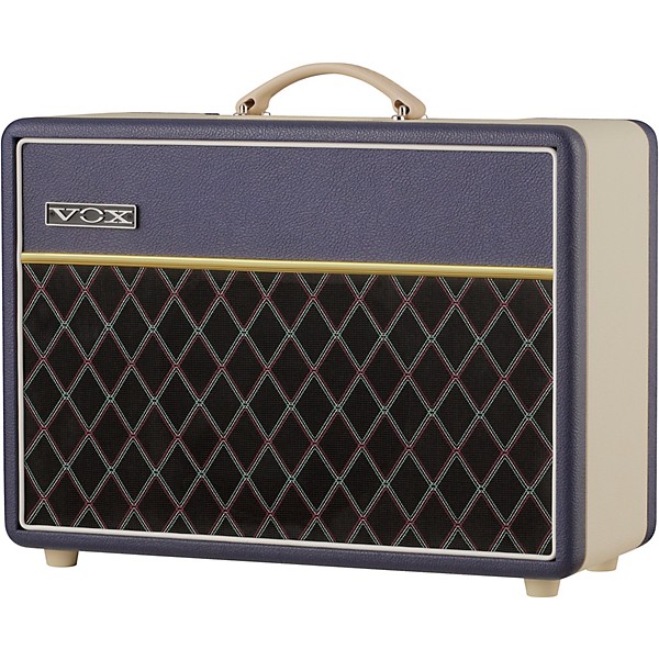 VOX AC10 Custom 10W 1x10 Limited-Edition Tube Guitar Combo Amp With KORG Pitchblack X Pedal Tuner Blue/Cream