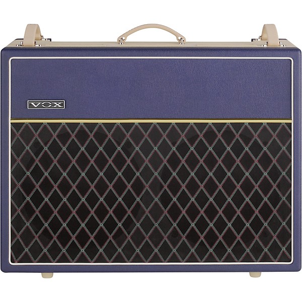 VOX VOX AC30 Custom 30W 2x12 Limited-Edition Tube Guitar Combo Amp w/ KORG Pitchblack X Pedal Tuner Blue/Cream