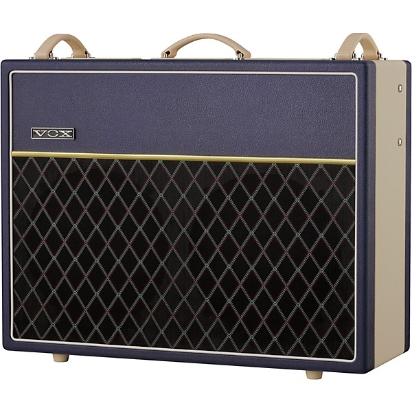VOX VOX AC30 Custom 30W 2x12 Limited-Edition Tube Guitar Combo Amp w/ KORG Pitchblack X Pedal Tuner Blue/Cream