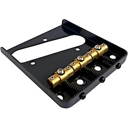 AxLabs Tele-Style Steel Plate Bridge with Brass Swivel Saddles Black