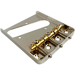 AxLabs Tele-Style Steel Plate Bridge with Brass Swivel Saddles Nickel