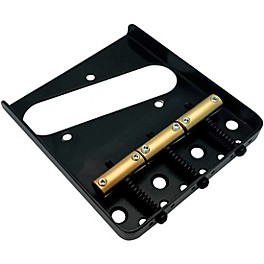 AxLabs Tele-Style Steel Plate Bridge with Vintage Saddles Black
