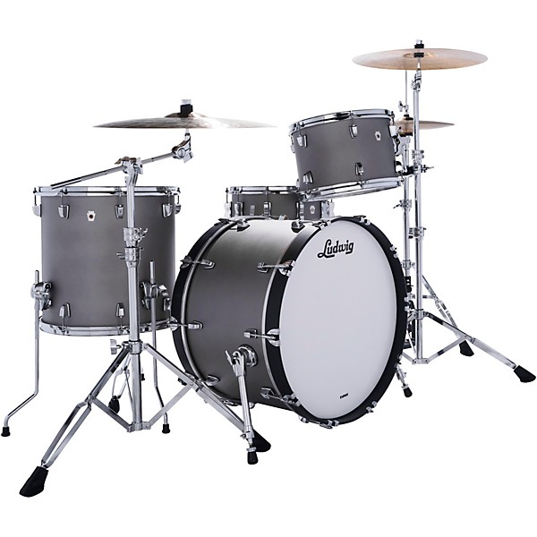 Ludwig Heritage Cherry 3-Piece Fab Shell Pack With 22" Bass Drum Silver Dust