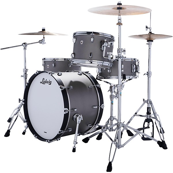 Ludwig Heritage Cherry 3-Piece Fab Shell Pack With 22" Bass Drum Silver Dust