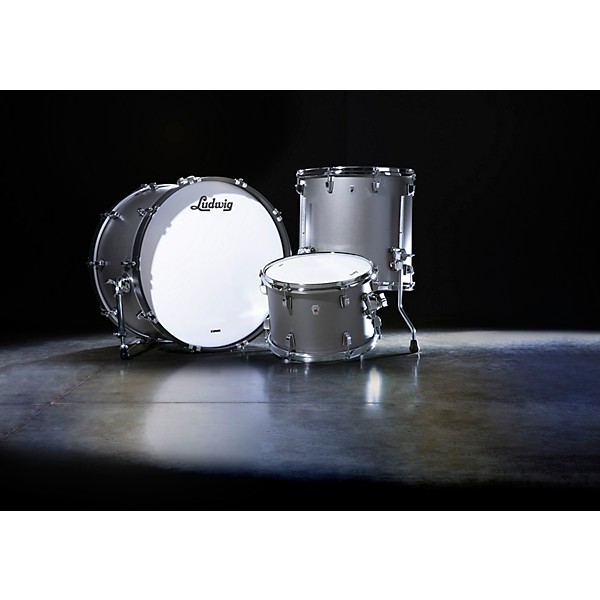 Ludwig Heritage Cherry 3-Piece Fab Shell Pack With 22" Bass Drum Silver Dust
