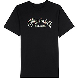 Martin Martin Black T-shirt with Oahu Logo Print Medium Black