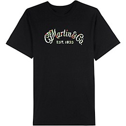 Martin Martin Black T-shirt with Oahu Logo Print Large Black