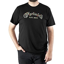 Martin Martin Black T-shirt with Oahu Logo Print Large Black