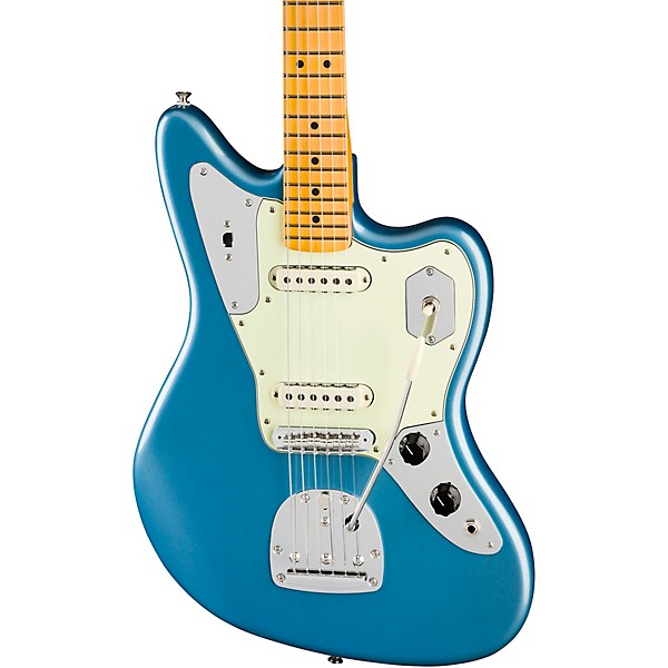 Fender American Professional Classic Jaguar Maple Fingerboard Electric Guitar Faded Lake Placid Blue