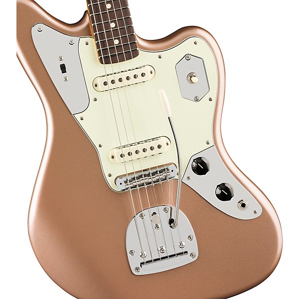 Fender American Professional Classic Jaguar Rosewood Fingerboard Electric Guitar Faded Firemist Gold