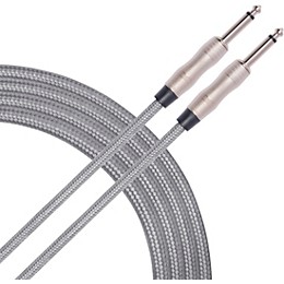 Livewire Braided Instrument Cable With Ergonomic Connectors 10 ft. Silver Sustain