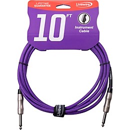 Livewire Braided Instrument Cable with Ergonomic Connectors 10 ft. Plum Distortion