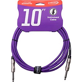Livewire Braided Instrument Cable with Ergonomic Connectors 10 ft. Plum Distortion