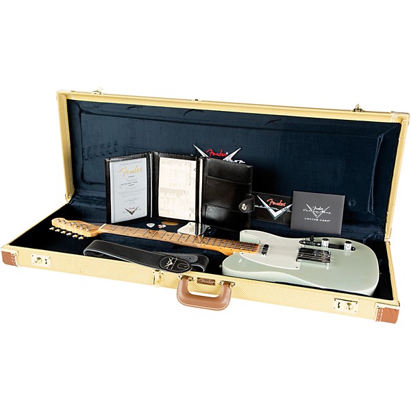 Fender Custom Shop 55 Telecaster Journeyman Relic with DLX Closet Classic Electric Guitar Super Aged Sonic Blue