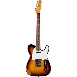Fender Custom Shop 61 Telecaster Heavy Relic Electric Guitar Faded Aged Bleached 3-Color Sunburst