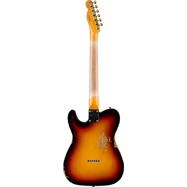 Fender Custom Shop 61 Telecaster Heavy Relic Electric Guitar Faded Aged Bleached 3-Color Sunburst