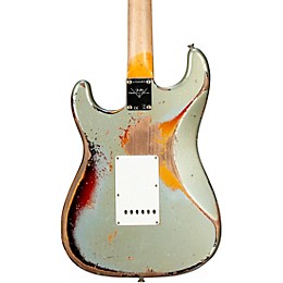Fender Custom Shop 65 Stratocaster Super Heavy Relic Electric Guitar Super Faded Aged Firemist Silver over 3-Color Sunburst