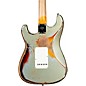 Fender Custom Shop 65 Stratocaster Super Heavy Relic Electric Guitar Super Faded Aged Firemist Silver over 3-Color Sunburst