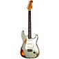 Fender Custom Shop 65 Stratocaster Super Heavy Relic Electric Guitar Super Faded Aged Firemist Silver over 3-Color Sunburst
