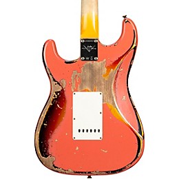 Fender Custom Shop 65 Stratocaster Super Heavy Relic Electric Guitar Super Faded Aged Tahitian Coral over 3-Color Sunburst