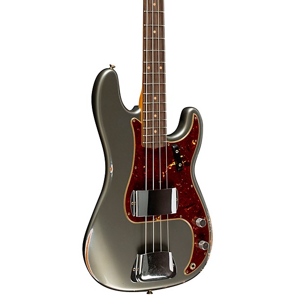 Fender Custom Shop 60 Precision Bass Relic Super Faded Aged Charcoal Frost Metallic