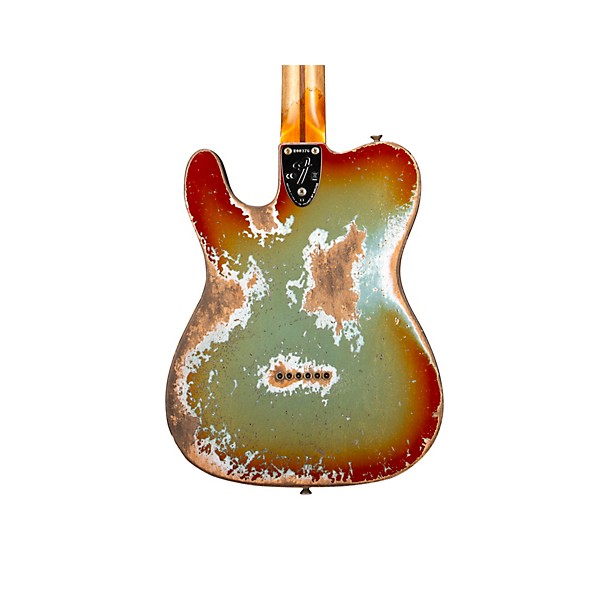 Fender Custom Shop Limited-Edition Electric Telecaster Custom Super Heavy Relic Guitar Aged Firemist Silver with Aged Cand...