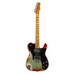 Fender Custom Shop Limited-Edition Electric Telecaster Custom Super Heavy Relic Guitar Aged Firemist Silver with Aged Candy Tangerine Burst