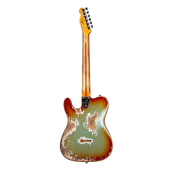 Fender Custom Shop Limited-Edition Electric Telecaster Custom Super Heavy Relic Guitar Aged Firemist Silver with Aged Cand...