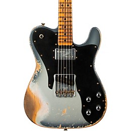 Fender Custom Shop Limited-Edition Electric Telecaster Custom Super Heavy Relic Guitar Aged Inca Silver with Aged Charcoal Frost Metallic Burst