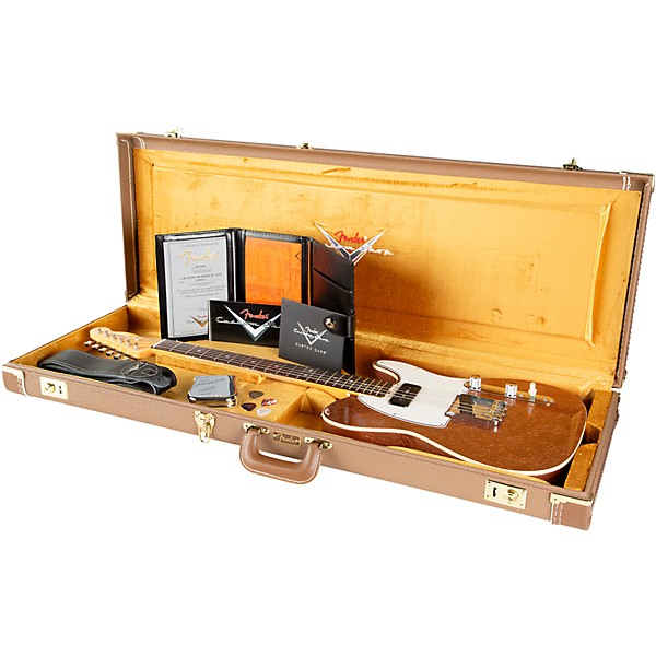 Fender Custom Shop Limited-Edition Double Custom Esquire DLX Closet Classic Electric Guitar Aged Copper