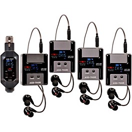 Galaxy Audio ASD-700-4 Digital 15 Channel UHF Plug & Play Wireless In-Ear Monitor Band Pack System with EB5 Earbuds Freque...