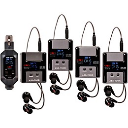 Galaxy Audio ASD-700-4 Digital 15 Channel UHF Plug & Play Wireless In-Ear Monitor Band Pack System with EB5 Earbuds Frequency CODE B5 550-569 MHz