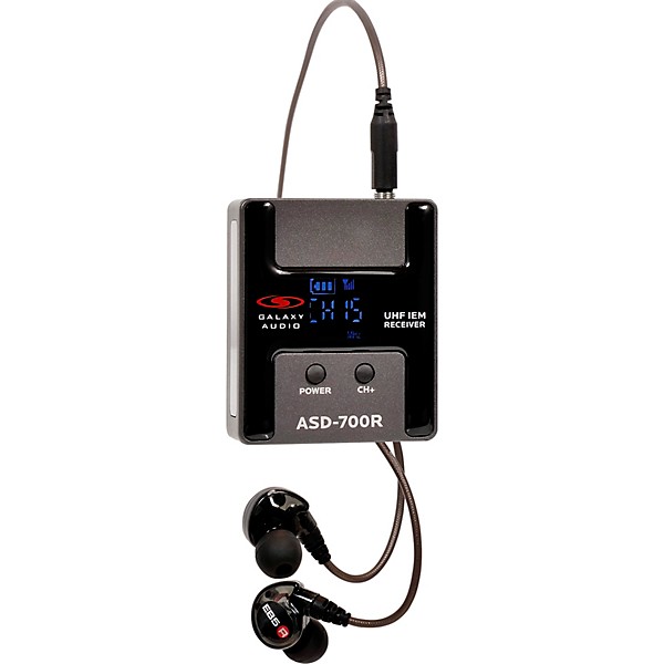 Galaxy Audio ASD-700 Digital 15 Channel UHF Plug & Play Wireless In-Ear Monitor System with EB5 Earbuds Frequency CODE B5 ...