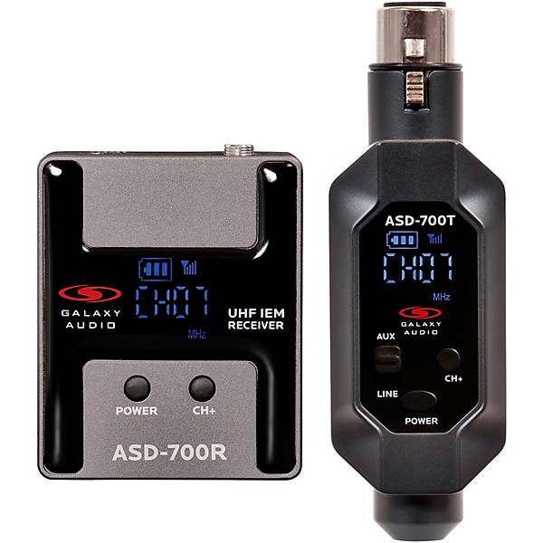 Galaxy Audio ASD-700 Digital 15 Channel UHF Plug & Play Wireless In-Ear Monitor System with EB5 Earbuds Frequency CODE B5 ...