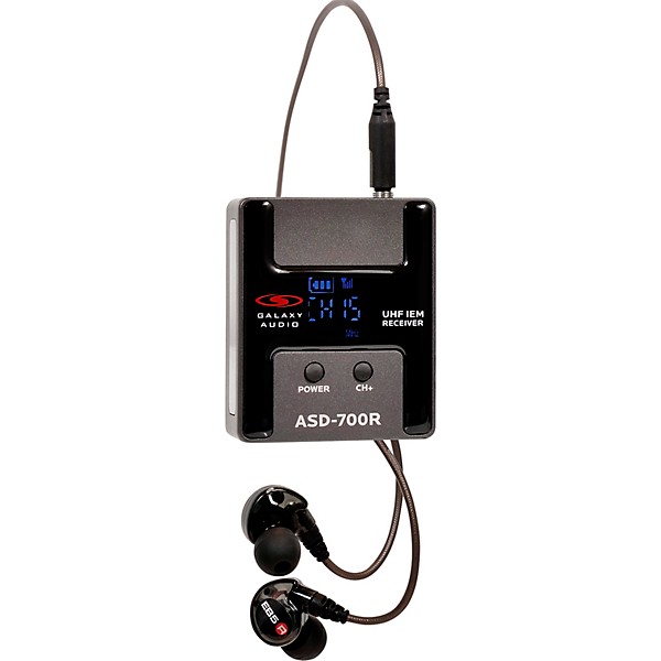 Galaxy Audio ASD-700 Digital 15 Channel UHF Plug & Play Wireless In-Ear Monitor System with EB5 Earbuds Frequency CODE B5 ...