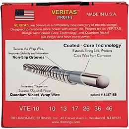 DR Strings VERITAS Uncoated Accurate Core Technology Electric Guitar Strings 3 Pack Medium (10-46)