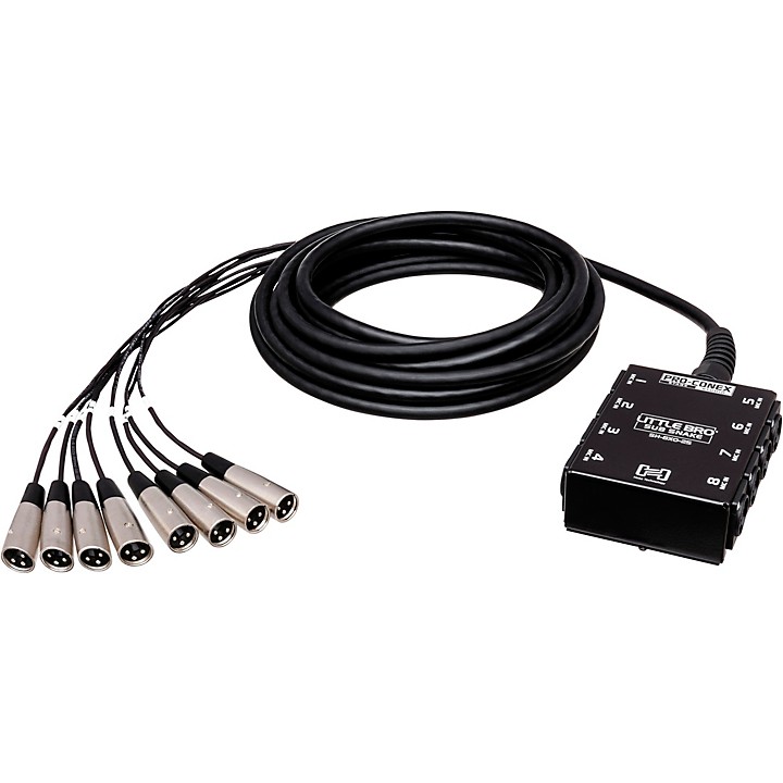Hosa SH-8X0-50' Little Bro' Sub Snake 50 ft. Black | Guitar Center