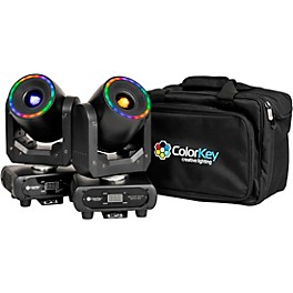 ColorKey Halo Spot 100 100W LED Moving Head Compact Spot with Halo 2-Pack Bundle with Carrying Bag