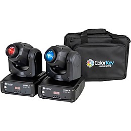 ColorKey Mobile Spot 50 Battery Powered 30W LED Moving Head Spot with Wireless DMX 2-Pack Bundle with Carrying Bag