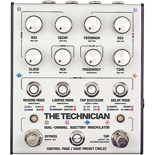 Matthews Effects The Technician Dual-Channel Audio Manipulator Effects Pedal White