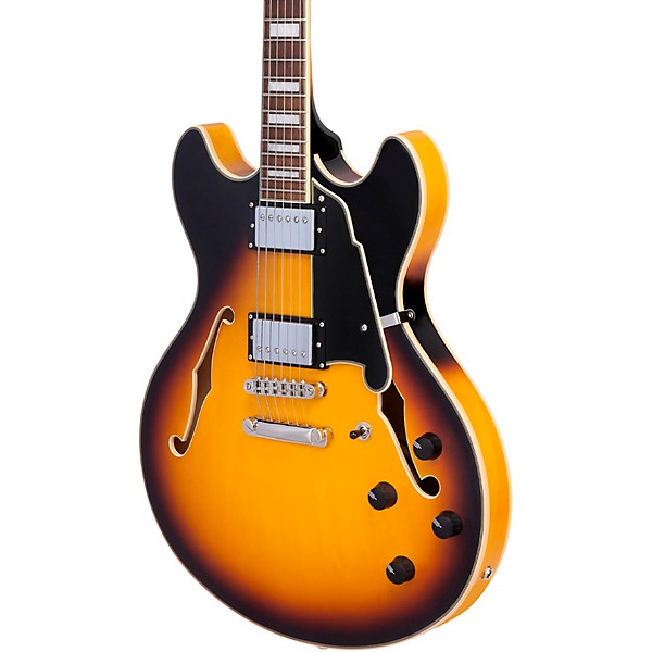 D'Angelico Premier DC Limited-Edition Semi-Hollow Electric Guitar Vintage Sunburst