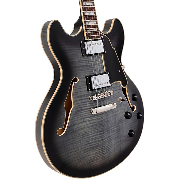 D'Angelico Premier DC Limited-Edition Semi-Hollow Electric Guitar Charcoal Burst