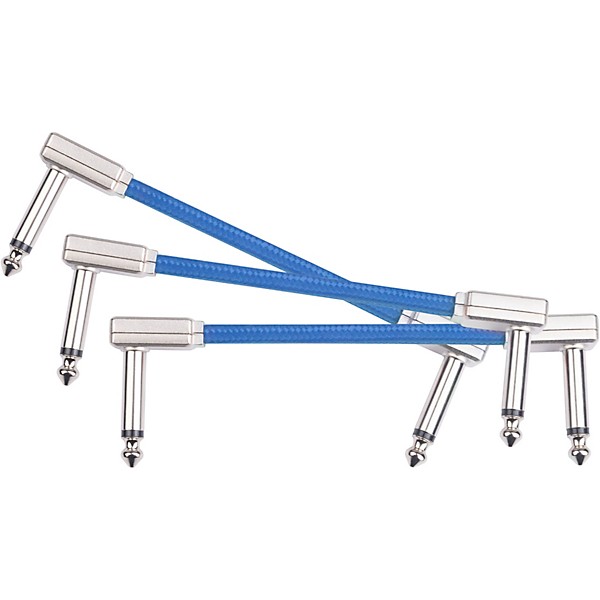 Livewire Braided Patch Cables 3-Pack 3 in. Electric Blue