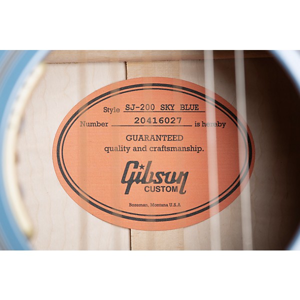 Gibson Dealer Select SJ-200 Bearclaw Acoustic-Electric Guitar - Sky Blue