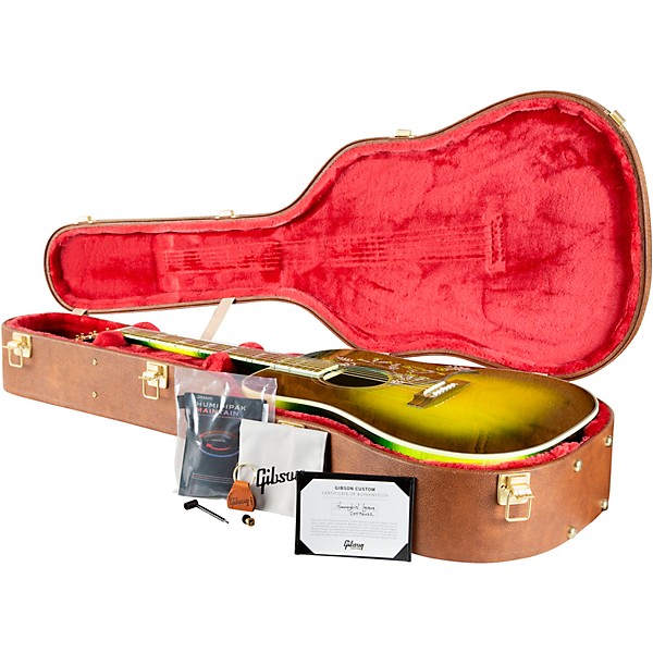 Gibson Dealer Select Hummingbird Original 5A Flamed Maple Acoustic-Electric Guitar - Iguana Burst