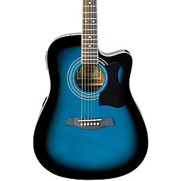 Ibanez V70CE Dreadnought Acoustic-Electric Guitar Pack Transparent Blue