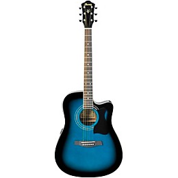 Ibanez V70CE Dreadnought Acoustic-Electric Guitar Pack Transparent Blue